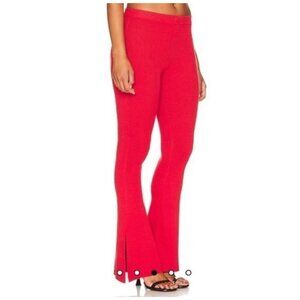 NBD | Revolve NWT $208 Zuri Knit Pants with Ankle Slits in Red Women's Size Sm